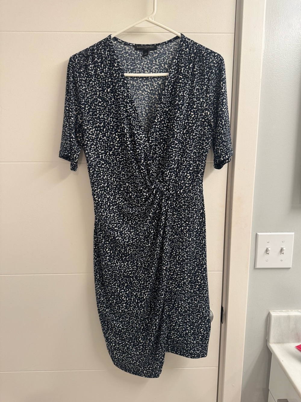 Banana Republic Navy and White Speckle Dress